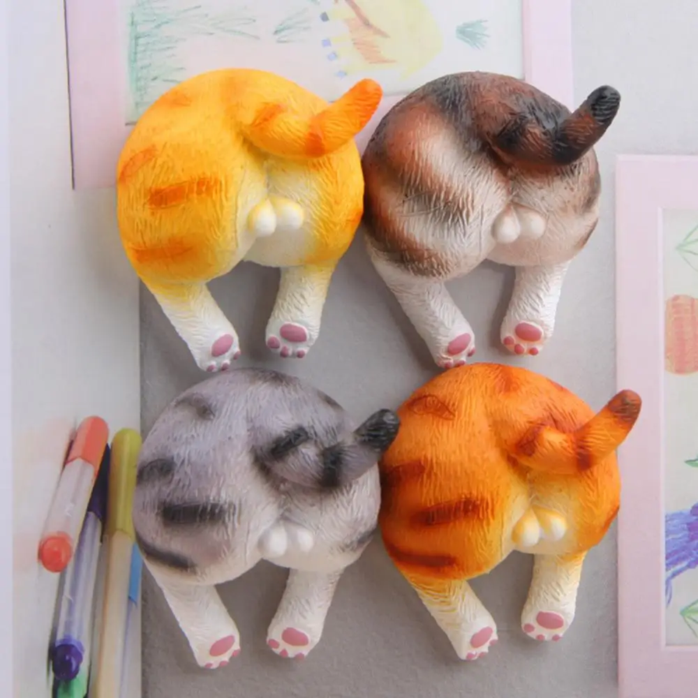 

Cat Butt Magnetic Fridge Sticker Resin Office Home Fun Refrigerator Decor Kids Gift Home Decor Imanes Para El Refrigerador 자석