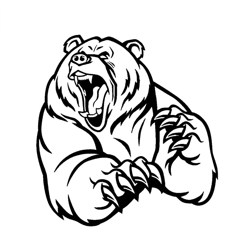 Забавные животные злый коричневый медведь наклейка на автомобиль украшение