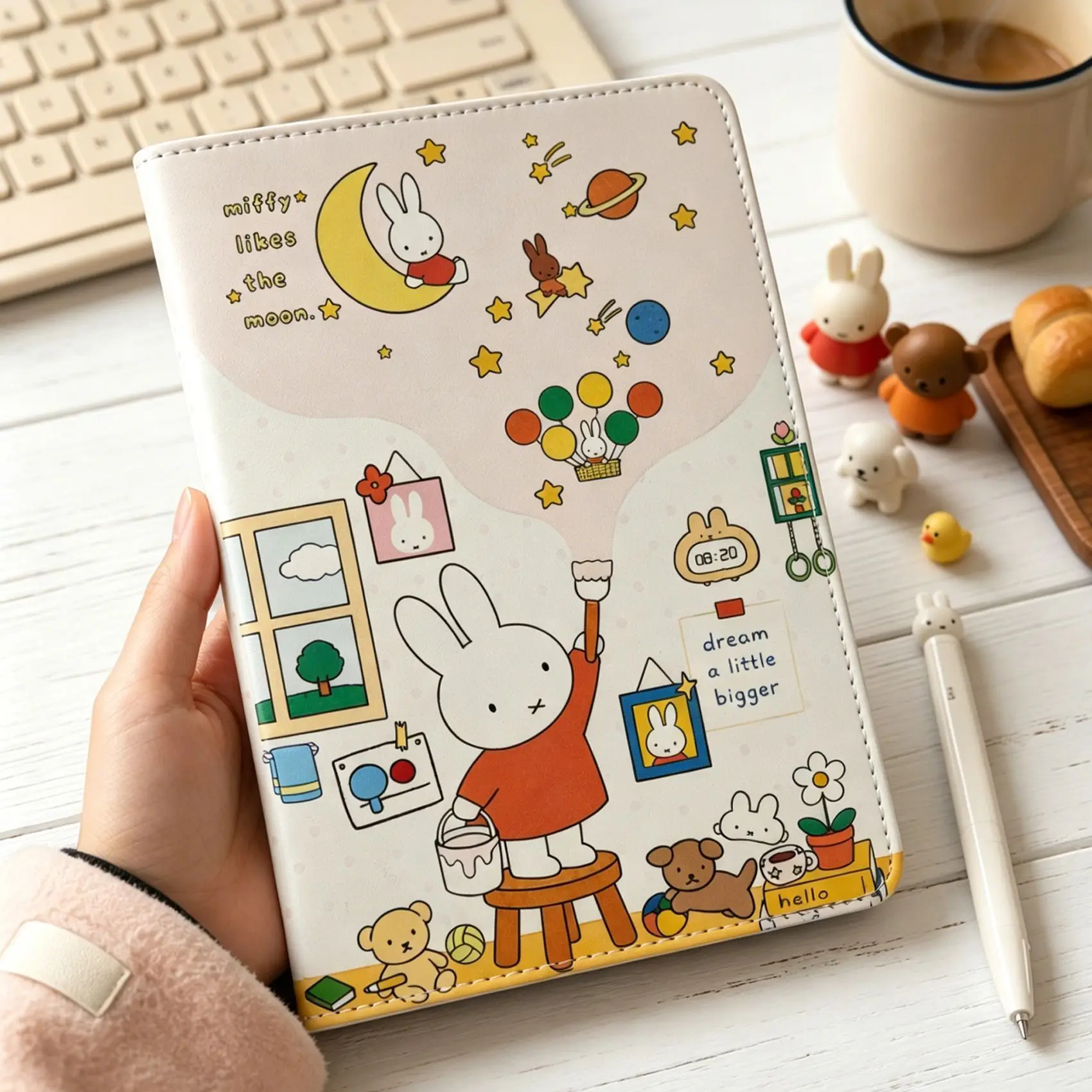 Фото Прекрасный блокнот Miffy B6 с милыми иллюстрациями, цветными страницами, студенческий блокнот, подарочный дневник, отправить другу, мультяшный дизайн. №1