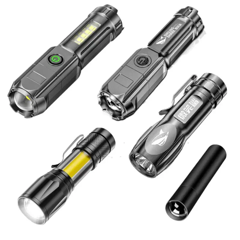 

Mini Flashlight Telescopic Zoom Strong Light Torch Lamp Waterproof Rechargeable Outdoor Camping Light Portable Lighting