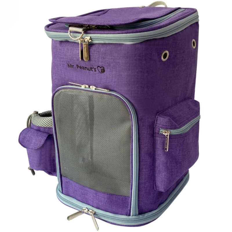 Soft Sided Pet Backpack Carrier, Purple