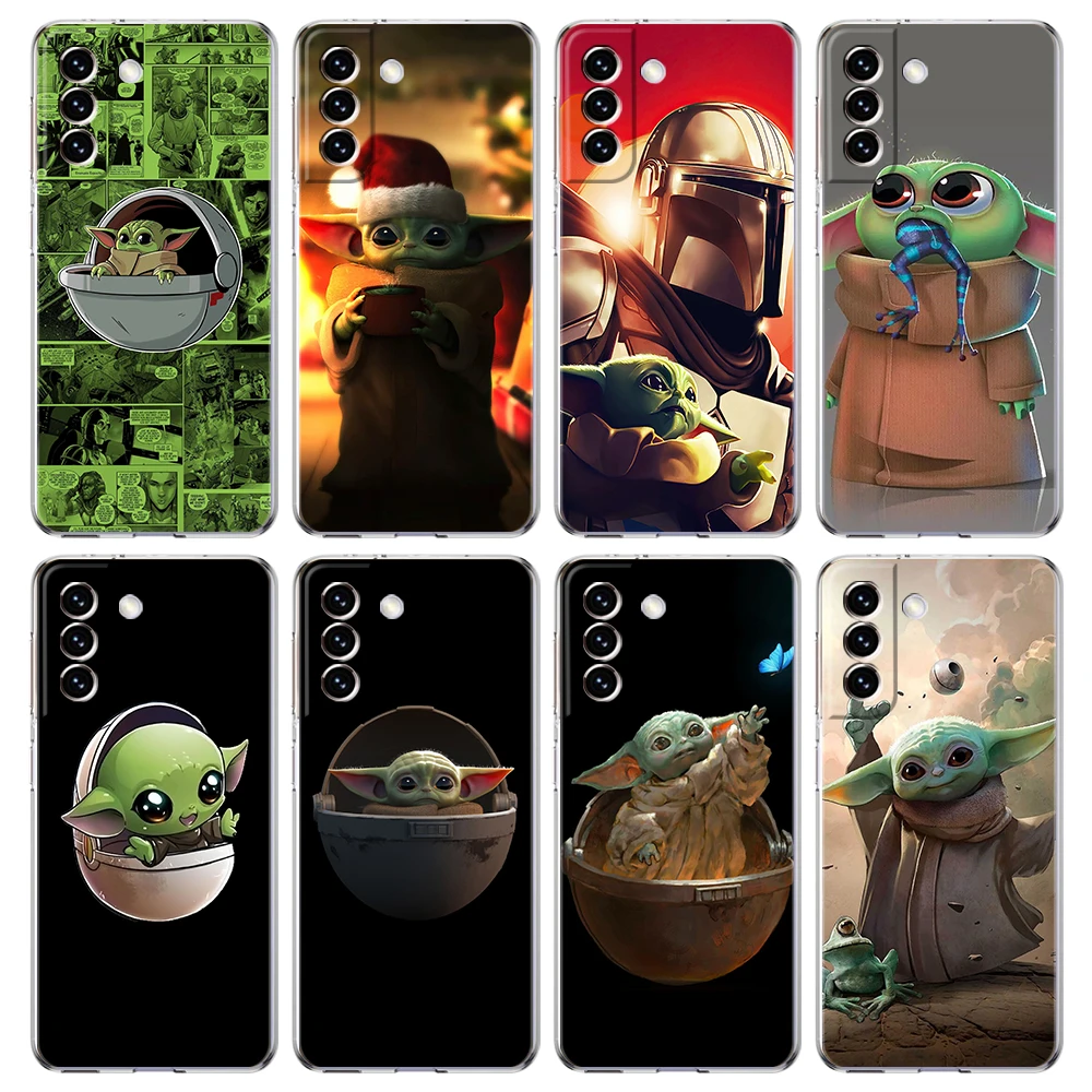 

Mandalorian Yoda Baby Case for Samsung Galaxy S20 FE S22 S21 Ultra M21 M22 M32 M31 S10 S10E Note 20 10 Plus 5G Transparent Shell
