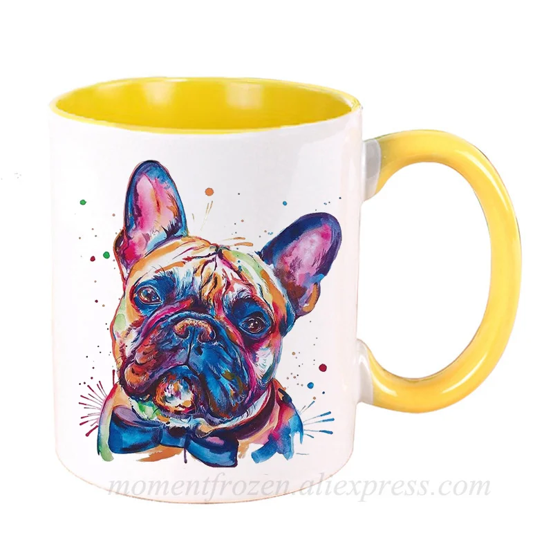 

Frenchie Dog Pug Mugs Tea Milk Coffee Mugen Puppy BullDog Cups Drinkware Doggy Tableware Coffeeware Home Decal Friend Gifts