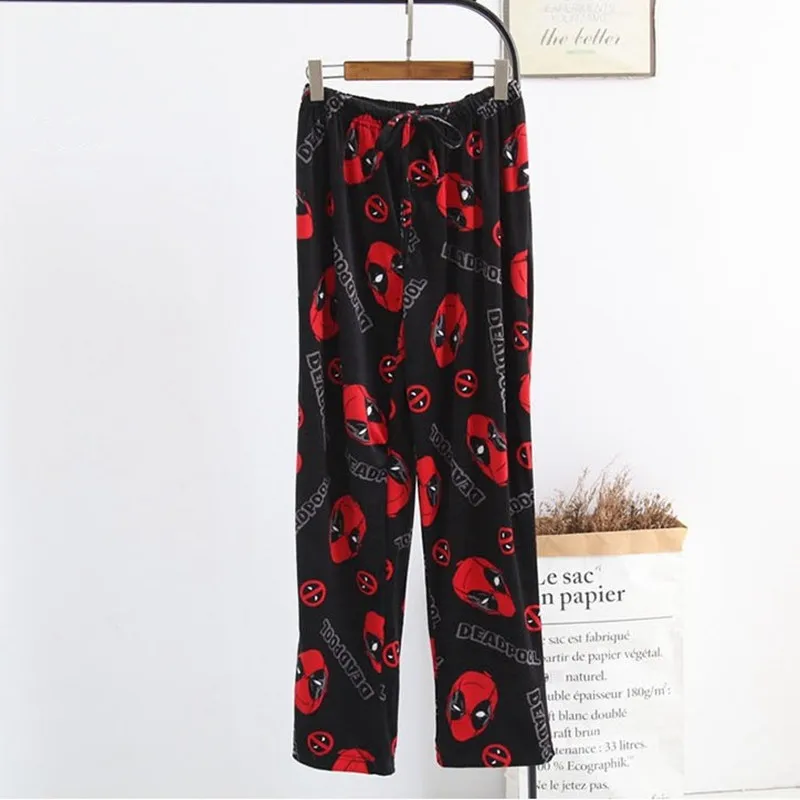 Men's Cartoon Trousers Winter Flannel Pajama Pants For Men And Women Loose Lounge Sleep Bottoms