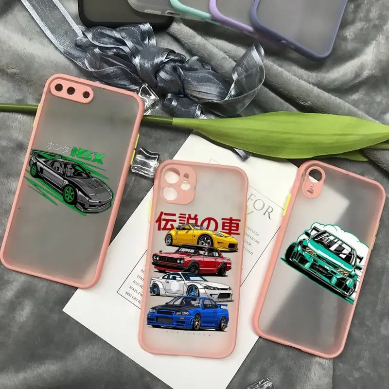 

Male Men JDM Sports Cars Comic Phone Case matte transparent For iphone 11 12 13 7 8 plus mini x xs xr pro max cover