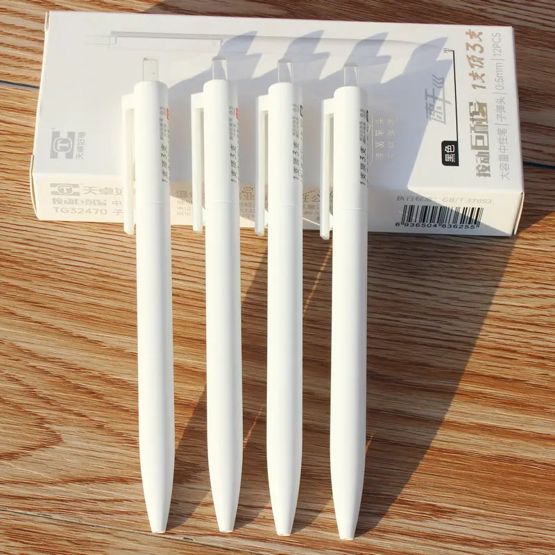 

6pcs Large-Capacity Press Gel Pen Quick-Drying Great Writing Resistance 0.5 Bullet Head Student For School Office Writing