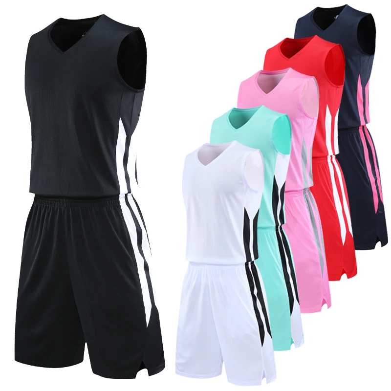 

Custom Basketball Uniforms Sets Causal Jerseys Breathable Shorts Suits Stripe Team Men Printed Sports High Quality Tracksuits