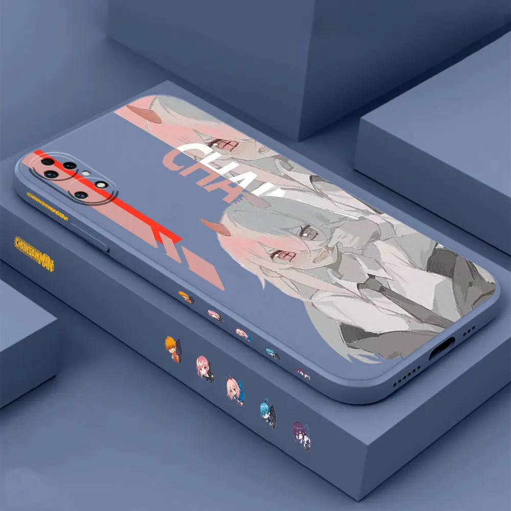 Anime Chainsaw Man Power Phone Case For Huawei P60 P50 P40 P30 P20 Mate 50 40 30 20 20X 10 Colour Liquid Silicone Cover Funda