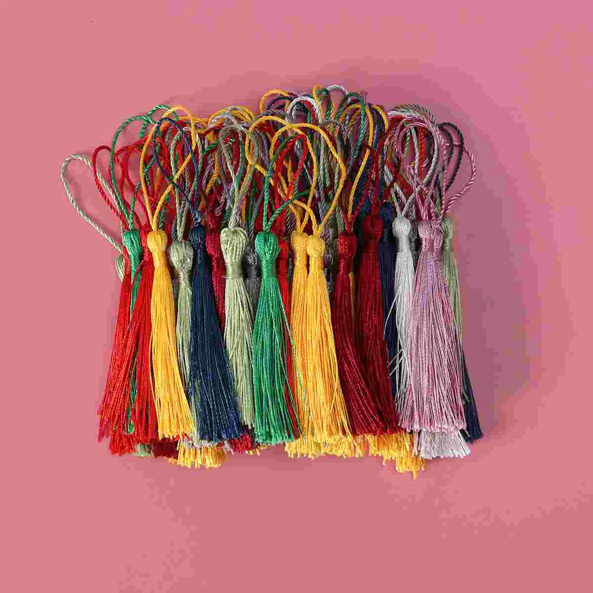 

Tassels Tassel Chinese Silk Knot Handmade Silky Key Craft Decorative Colorful Mini Ears Floss Drop Wrinkle Tiny Ice Resistant