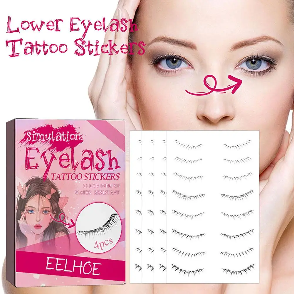 

New Upgrade Lower Eyelash Tattoo Patch Natural Wispy Lashes False Eyelashes Band Natural Soft Eyelash Invisible Extension K3B6