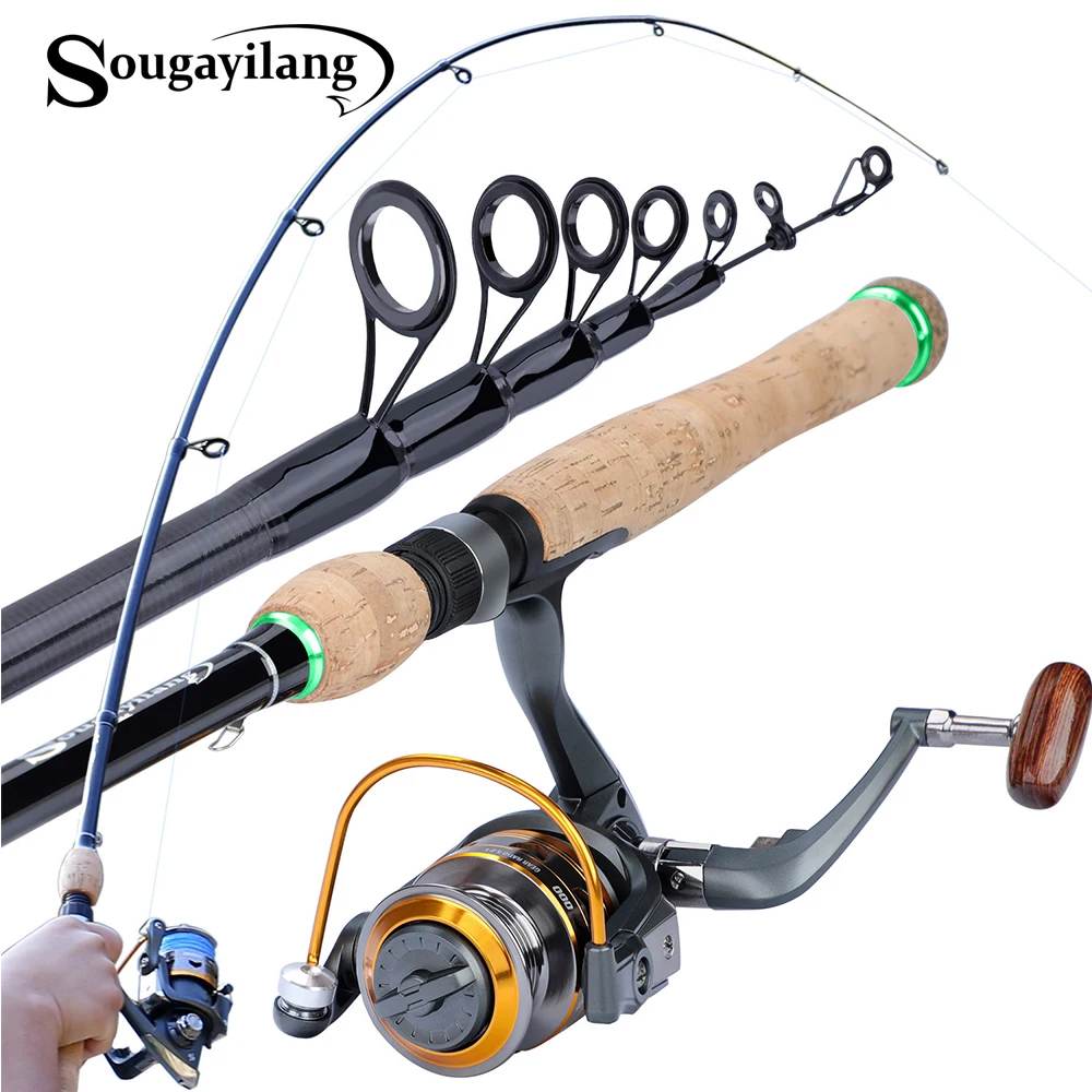 

Sougayilang 1.8-2.7M Casting Telescopic Fishing Rods with 1000-4000 Spinning Reel Combo for Travel Freshwater Saltwater Fishing