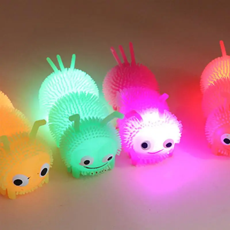

5 Pcs luminous Caterpillar Toys Novelty Squeeze Caterpillar Toy Stress Relief Toy Neat Children's Toy Glowing Glowing Octopus