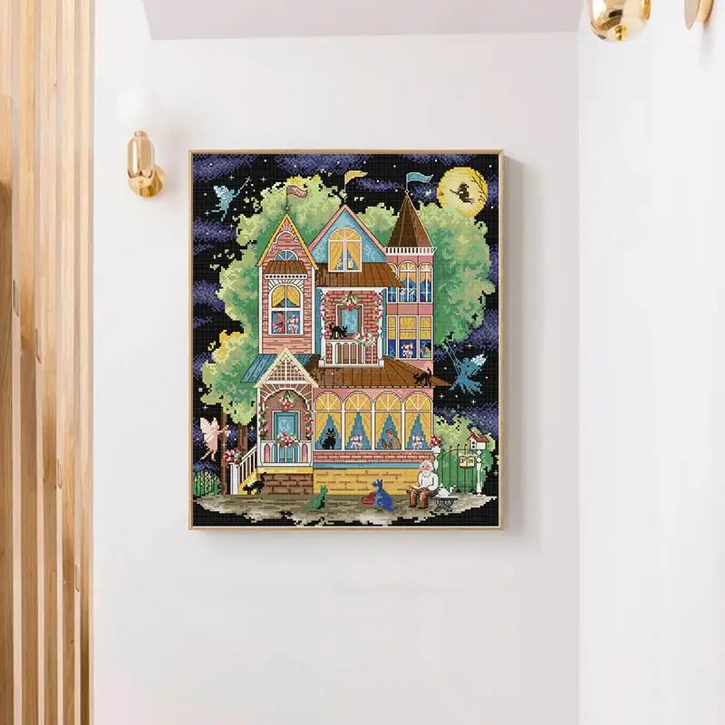 Сказочный дом сделай сам мультяшные узоры наборы для вышивки крестом Aida 14 16 11CT