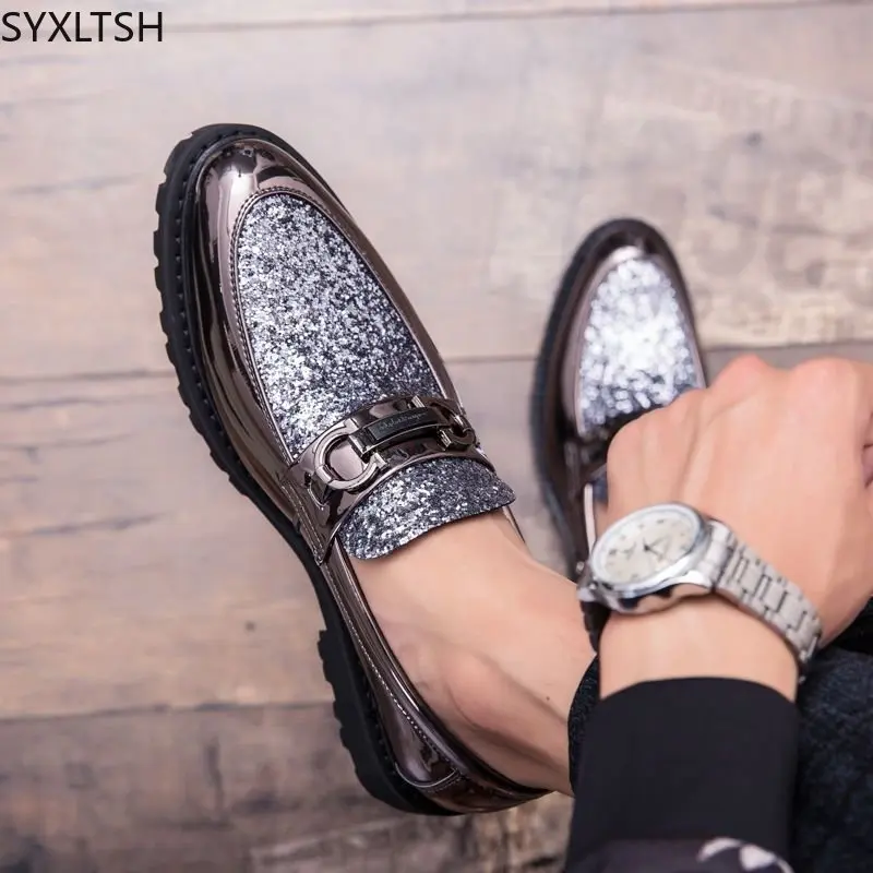 

Туфли мужские из лакированной кожи, классические лоферы, Повседневная Деловая обувь без застежки, для офиса, 2023