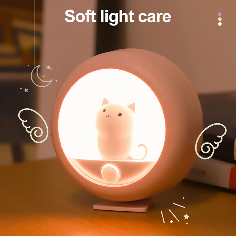 

Светодиодный ночник портативный креативный человеческий тело индукционный ночной Кот спальня проход атмосферный Свет USB шкаф настенный светильник