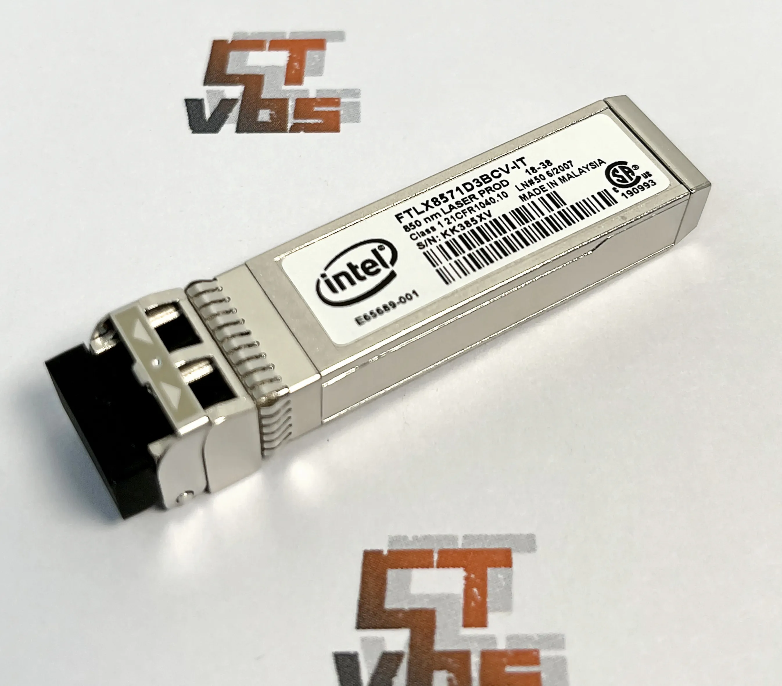 INTEL E10GSFPSR FTLX8571D3BCV-IT E65689-001 0Y3KJN / 0R8H2F SFP+ Transceiver for X520-DA2 or X520-DA1 850nm 300m 10G Multi Mode