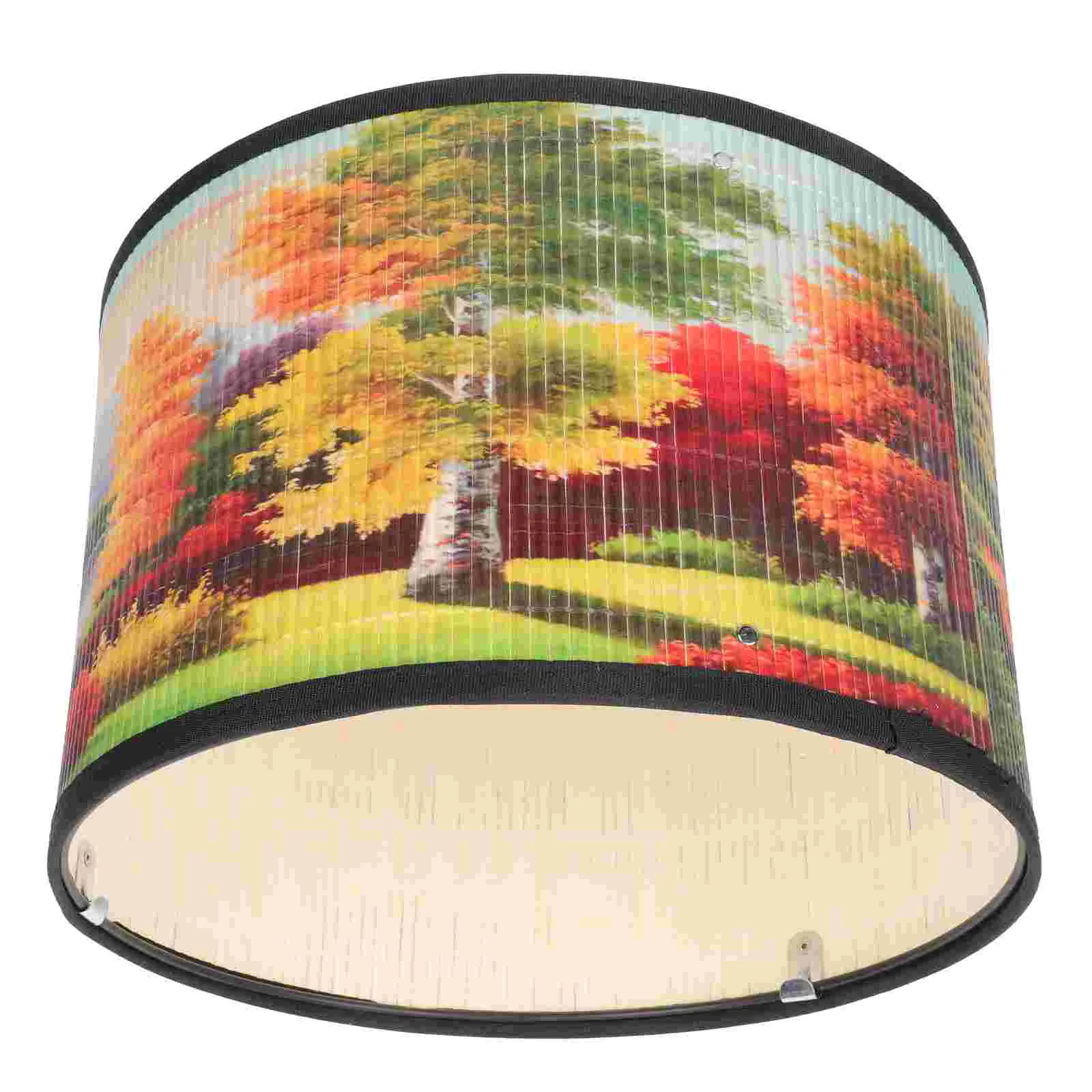 

Lampshade Lamp Cover Light Ceiling Decorative Shade Style Accessory Chinese Printing Table Woven Modern Hanging Home Shades E27