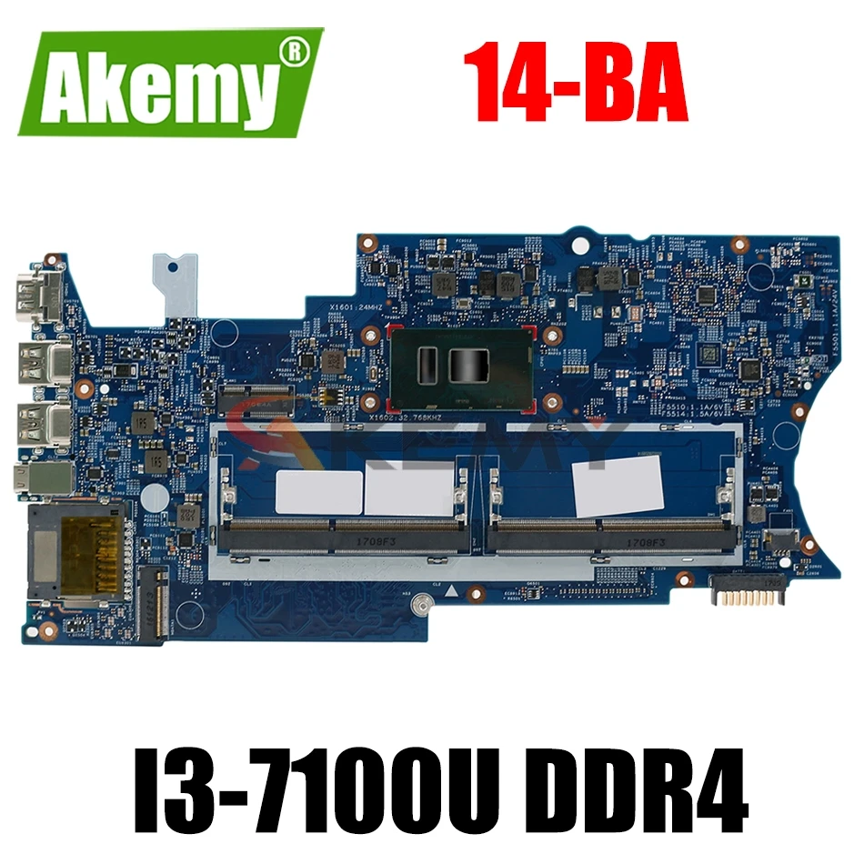 

923689-001 923689-601 926322-001 для ноутбука HP Pavilion x360 14-BA 14-ba007c, материнская плата 16872-1 448.0C204.0021 W/ I3-7100U DDR4