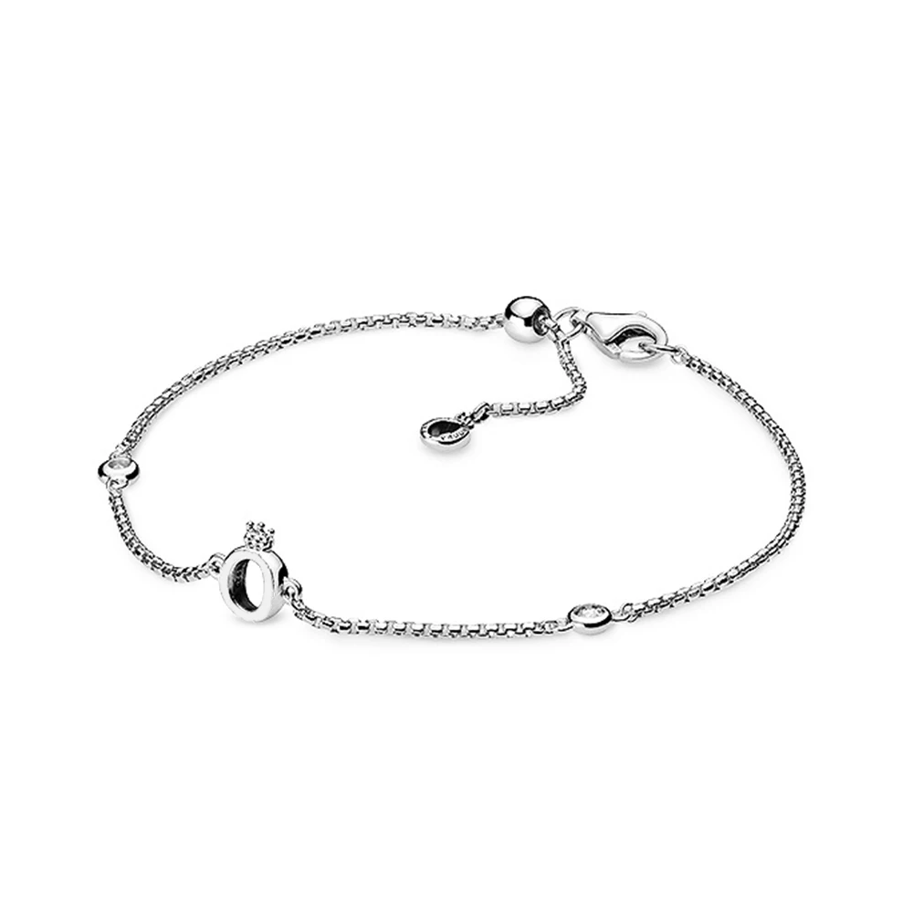 

Подходит для Pandora 925 пробы Серебряная корона Графический регулируемый браслет для женского банкета или юбилейного подарка