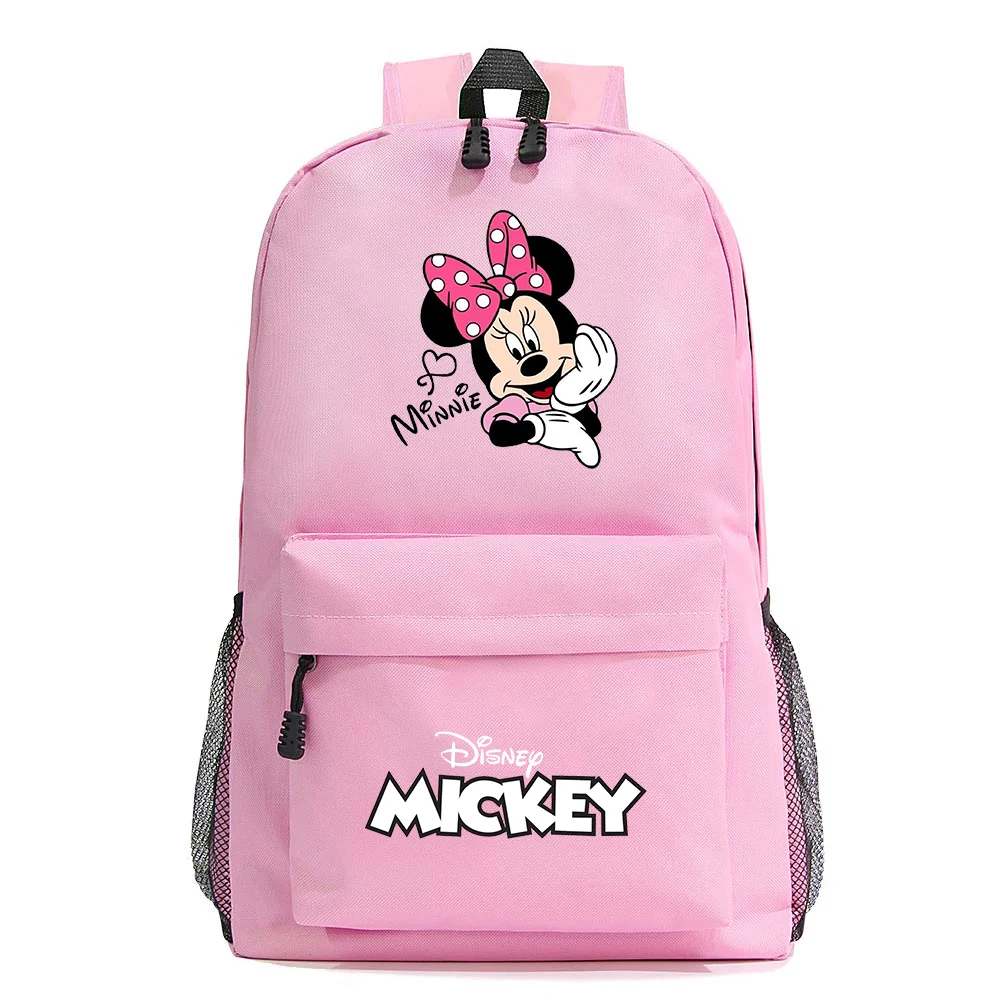 Disney-Mochila escolar con estampado de Mickey y Minnie Mouse para niños y...