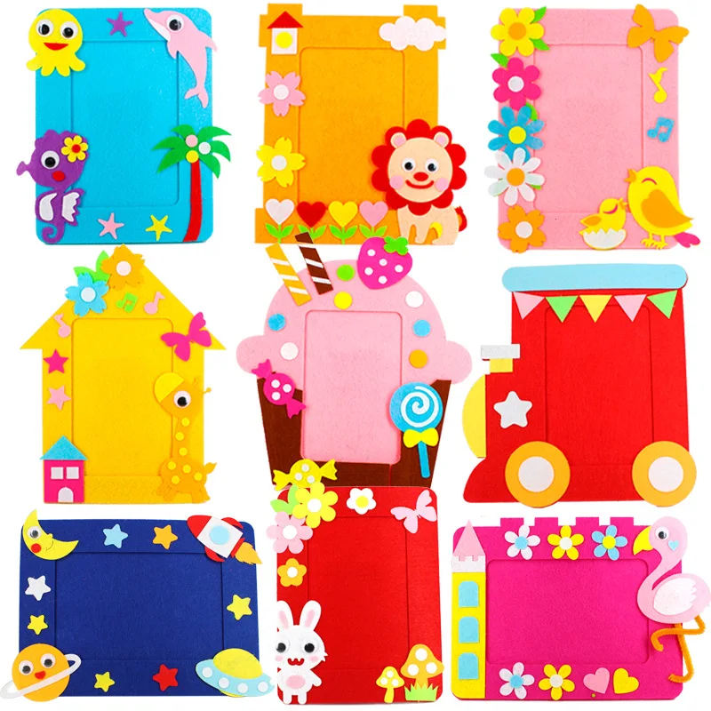 

DIY3D photo frame children's non-woven fabric stickers handmade DIY toy material package non-woven fabric picture frame craft