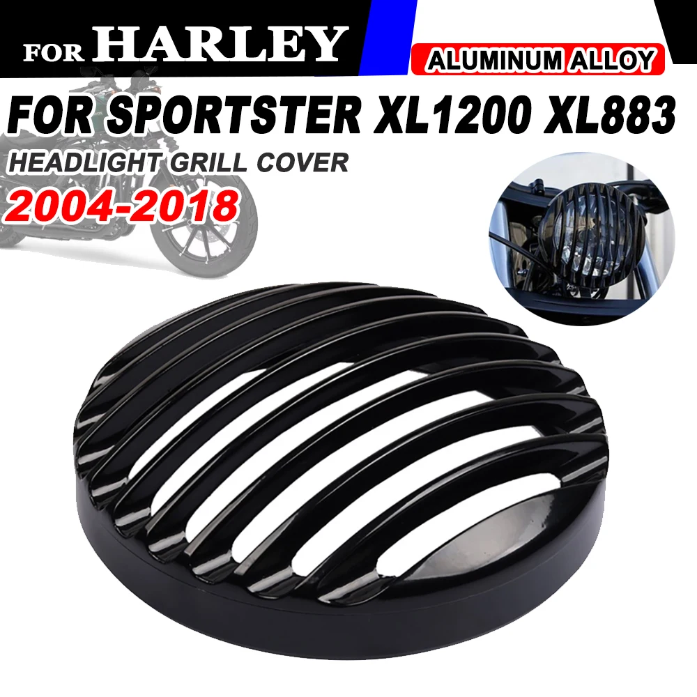 

Motorcycle Headlamp Headlight Cover Grill Guard Protector For Harley Sportster XL 883 Iron 1200 XL883 Custom XL1200C Accessories