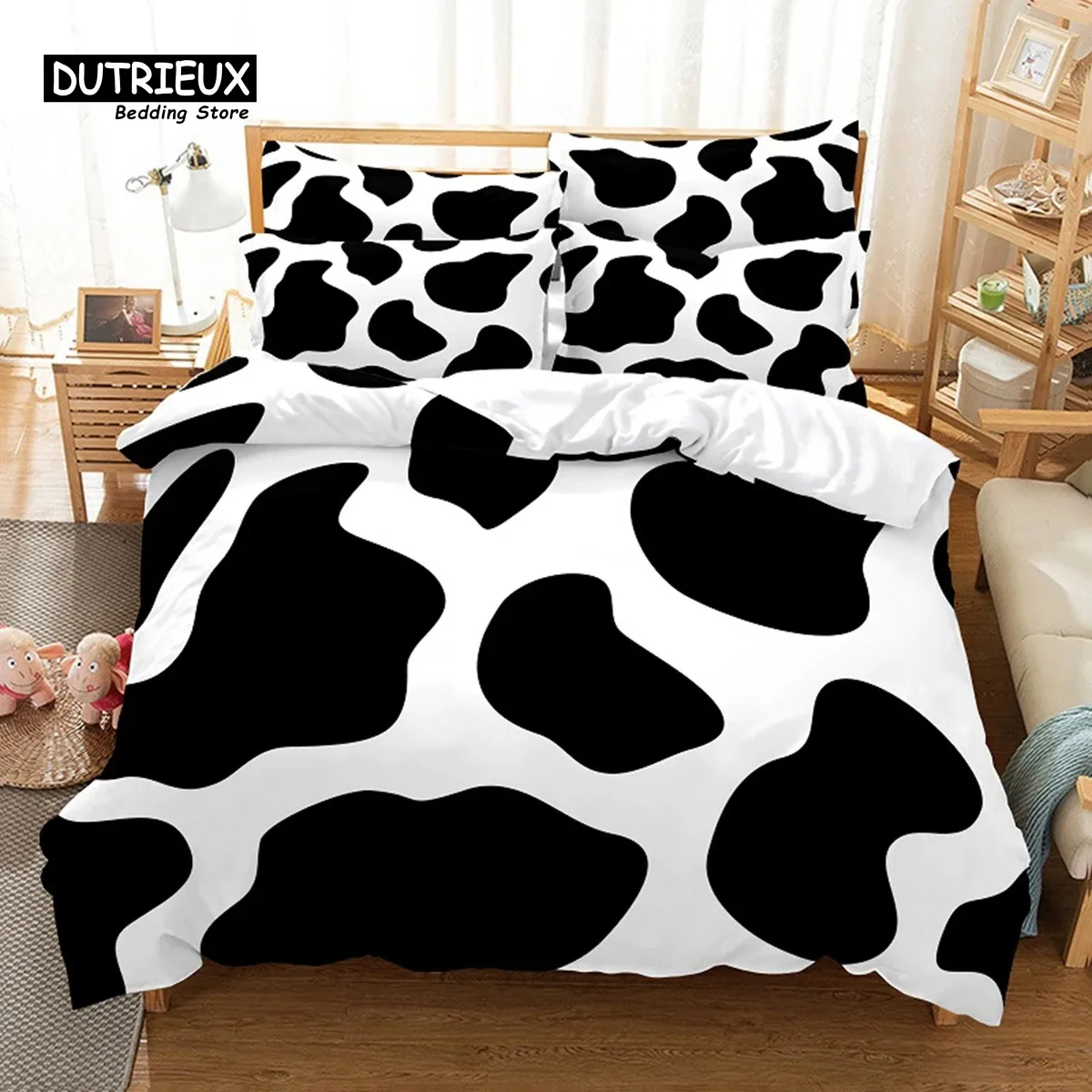 Flamingo Bedding Set 3Pcs Duvet Cover Soft Comfortable Breathable For Bedroom Guest Room Decor