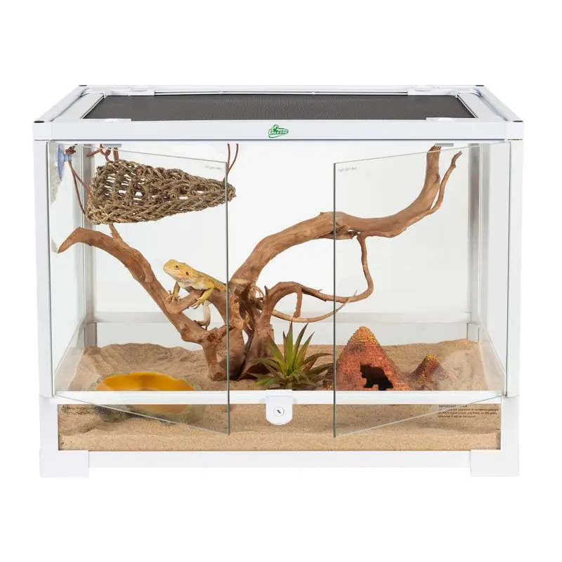 

Front Double Door Opening White Glass Terrarium-24 Gallon