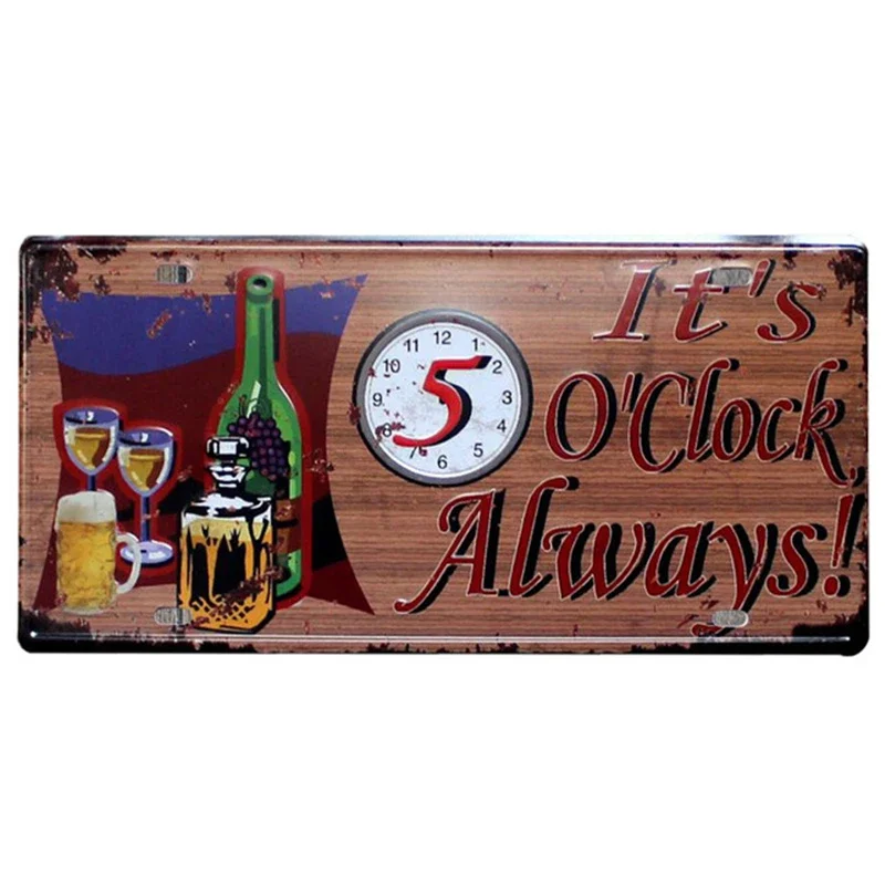 Металлические знаки для пива виски винтажные таблички с номерами автомобиля 15x30