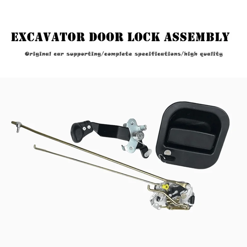 

New Cab Door Lock Assembly Lock Block Cylinder Handle Excavator Accessories For Kobelco SK200 250 260 330 350 480 Super 8
