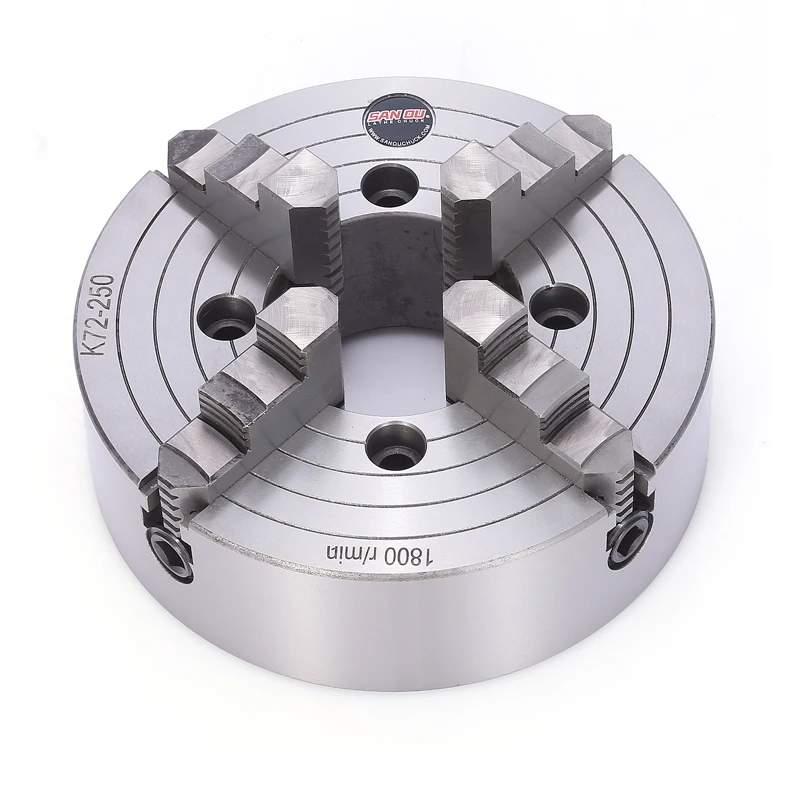 SANOU 250 мм токарный патрон 4-кулачковый независимый K72-250 Металлический ручного типа