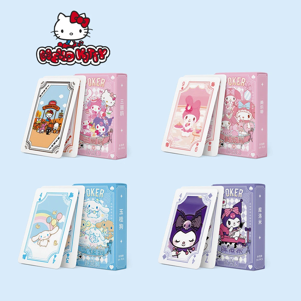 

Sanrio Kuromi Playing Card Cute Cartoon Anime Cartoon Kawaii Print Playing Card Entertainment Card Toys for Boys and girls Gifts