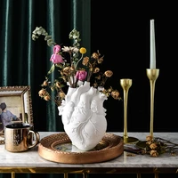 large heart shape vase creative potted flowers decor room bookcase ornament decorative sculptures for home jarrones