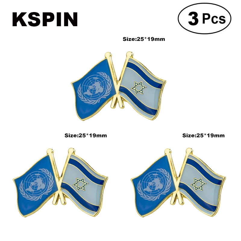 U.N & Israel Lapel Pin Brooches Pins Flag badge Brooch Badges
