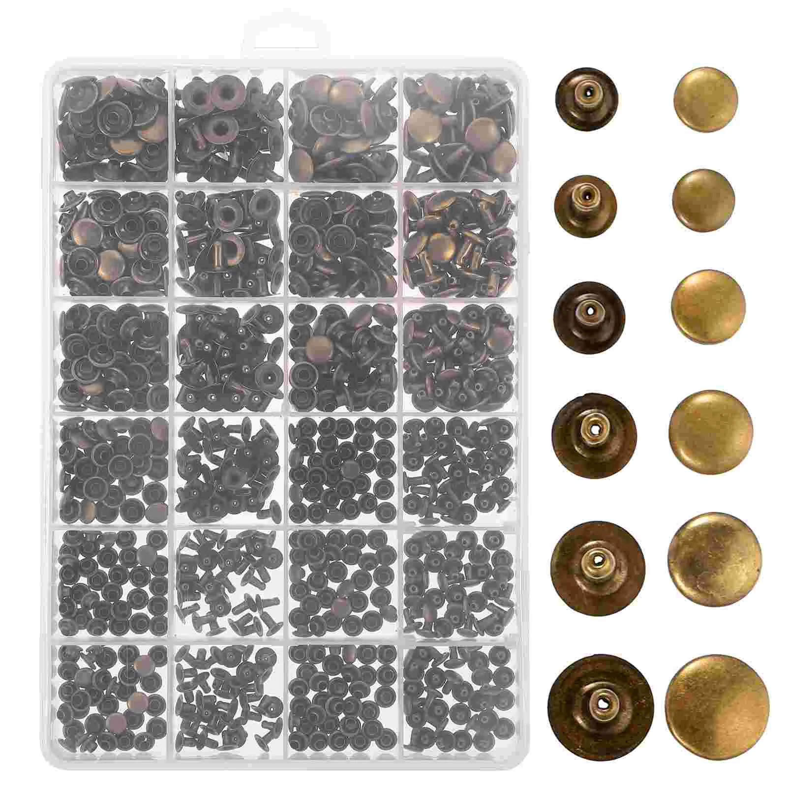 

360 Pcs Skin Tape Clothes Wiring Double Cap Rivets Pet Copper Repair Collars Round Bags