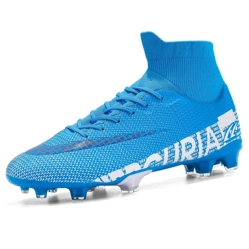 Men's Sneaker High Ankle Krampon Adult Football Boots Professional FG/TF Soccer Shoes Non-Slip Cleats Long Spike Boots For Male