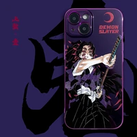 kokushibo demon slayer phone case for iphone 13 mini 12 11 pro max xs x xr 8 plus se 2020 kmetsu no yaib fluorescent clear cover