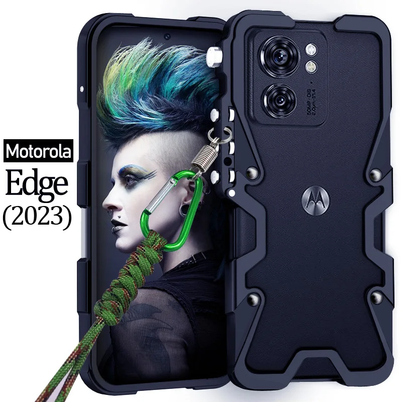 Фото Металлический алюминиевый чехол Zimon Armor для Motorola Edge 60 50 40 Pro X50 Ultra Neo, механический, полностью ручной работы, с бампером в виде черепа №5