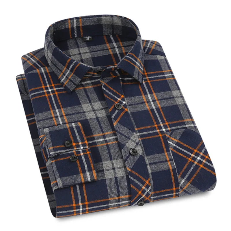 

Одежда для мужчин среднего возраста рубашка из чистого хлопка с начесом в клетку с длинными рукавами весна-осень Свободная Повседневная рубашка для отца