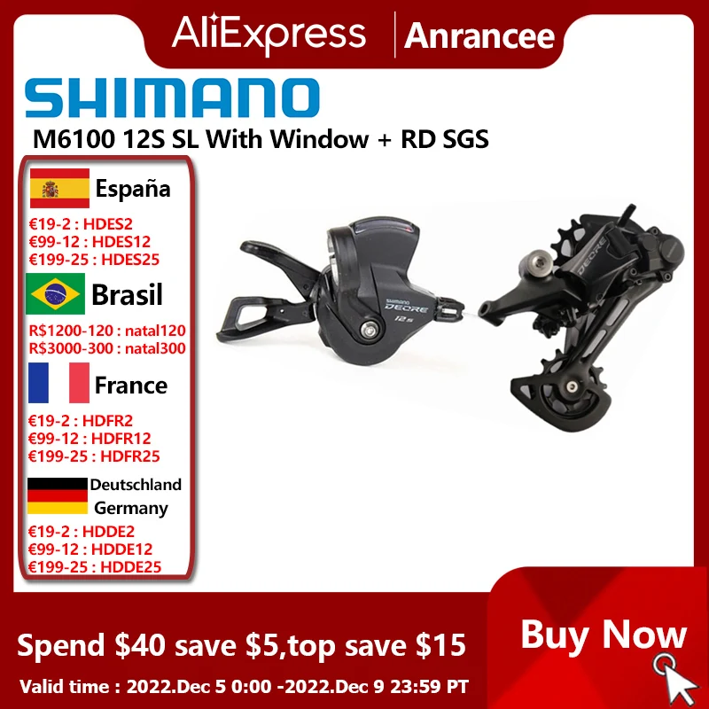 SHIMANO DEORE SLX XT XTR M6100 M7100 M8100 M9100 12s Shifter Lever Rear Derailleur 12S Groupset MTB Mountain Bike Groupset
