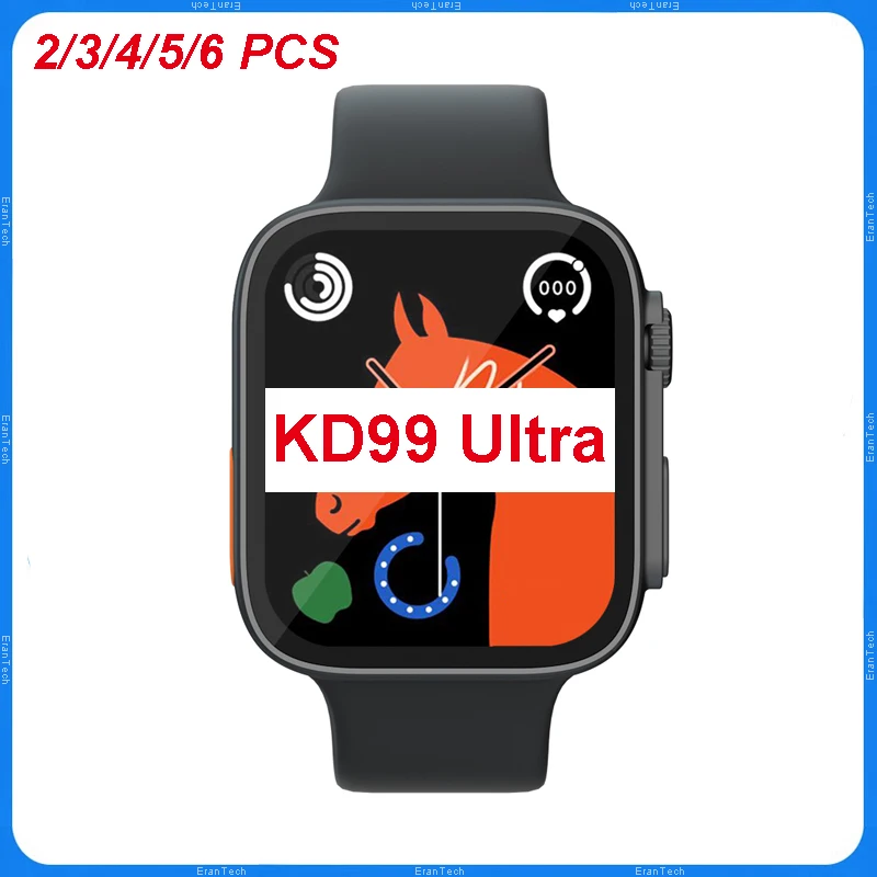 

2/3/4/5/6 PCS Оптовая KD99 Ultra Ультра Смарт Часы 1.99" Серия 8 Мужчины Женщины Bluetooth Вызов Водонепроницаемая беспроводная зарядка Умные часы
