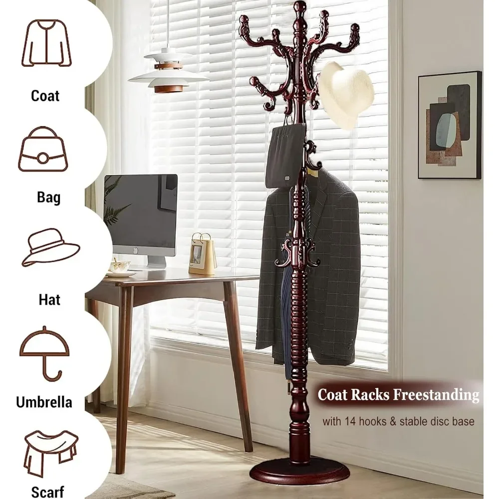 Вешалки для одежды Отдельно стоящие вешалка из натурального дерева прочные