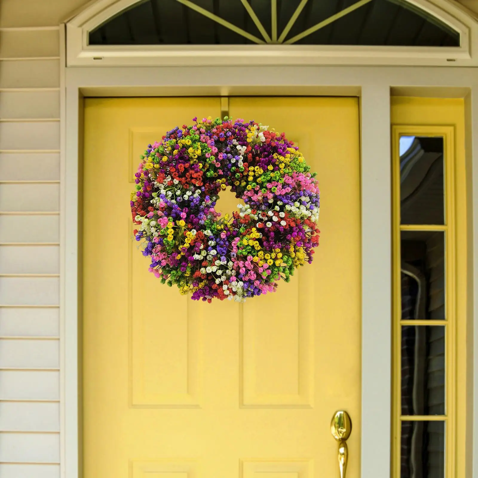 

Artificial Wreath 40cm Small Flower Wreath for Front Door Home Vacation