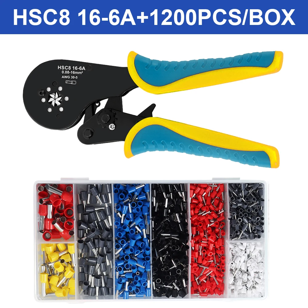 

Комплект Обжимных Зажимов WOZOBUY 16-6N: Изолированные Круглогубцы Из Углеродистой Стали Для Проводов AWG 28-5 (0,08-16 Мм²)