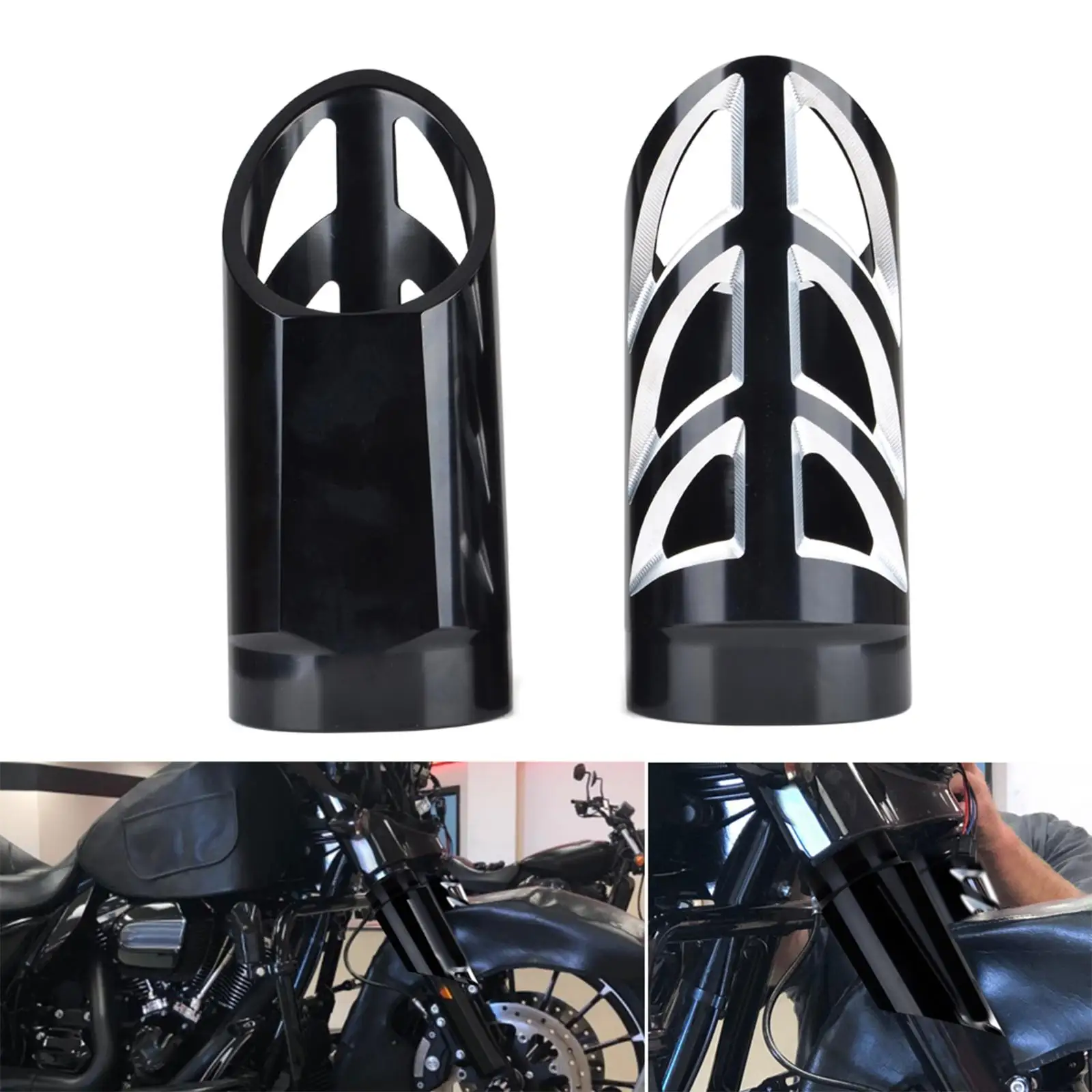 Morcycle Fork Slider Covers, Upper Boot Shock Absorbers Aluminum Alloy for   Replace   Install