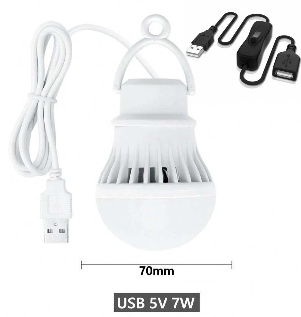 

7 Вт, 5 Вт, 3 Вт, USB-переключатель, лампа 5 В, портативный фонарь для кемпинга, светодиодный USB-светильник для чтения книг, светильник для наружного кемпинга, палатки