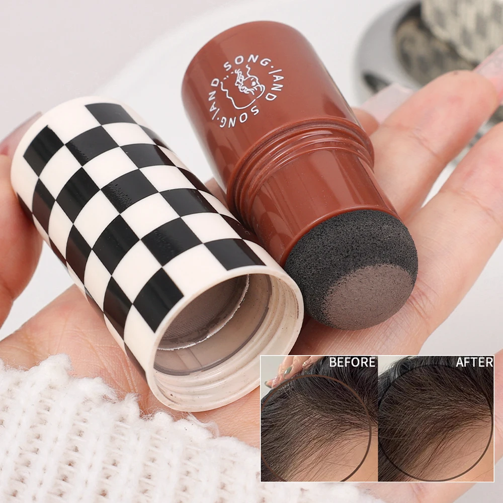 Черно-коричневая пудра для волос мгновенно покрывает линии красящая контурная