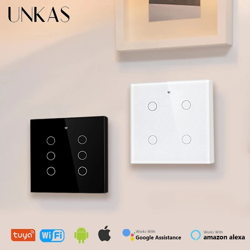 

Умный выключатель UNKAS с поддержкой Wi-Fi и сенсорной панелью, 110-240 В