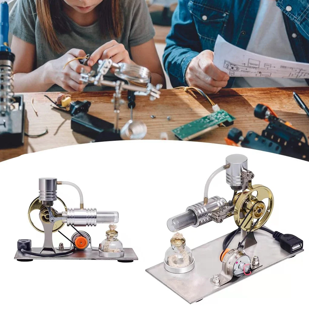 

DIY Assembly Mini Heat Steam Engine Model Kit Toddlers Experimenter Toy Generator Motor Building Toys Preschool