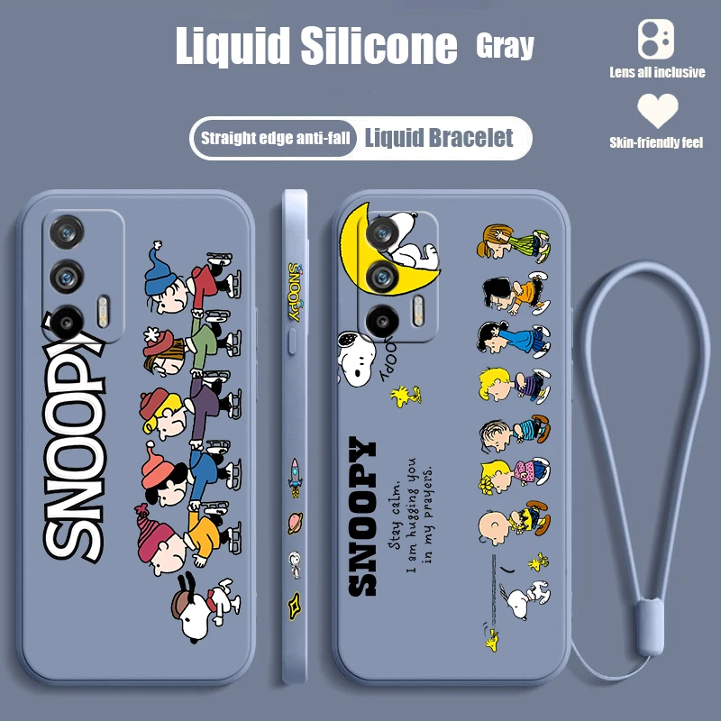 Мультяшные забавные S-Snoopys для OPPO Reno 9 8 7 6 5 4 Z SE Pro Plus Lite жидкий левый шнур